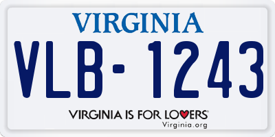 VA license plate VLB1243