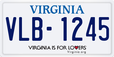 VA license plate VLB1245