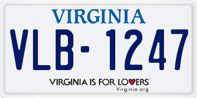 VA license plate VLB1247