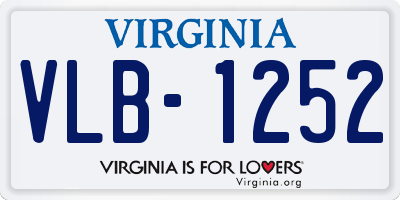 VA license plate VLB1252
