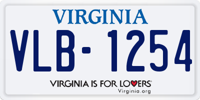 VA license plate VLB1254