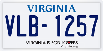 VA license plate VLB1257