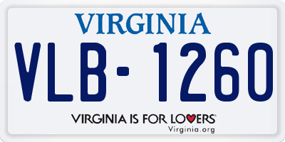 VA license plate VLB1260
