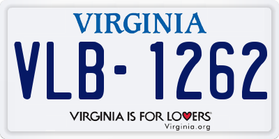 VA license plate VLB1262