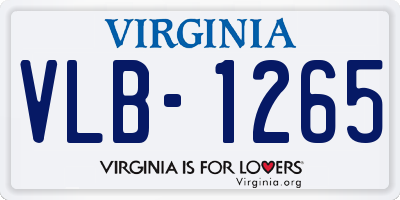 VA license plate VLB1265
