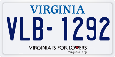 VA license plate VLB1292