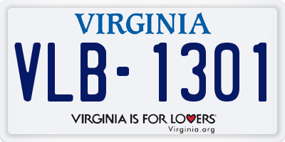 VA license plate VLB1301
