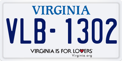 VA license plate VLB1302
