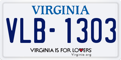 VA license plate VLB1303
