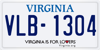 VA license plate VLB1304