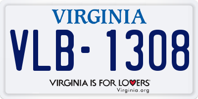 VA license plate VLB1308