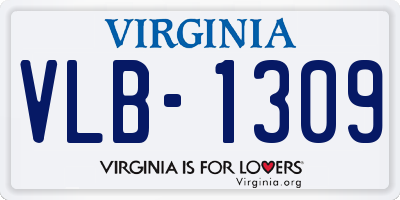 VA license plate VLB1309
