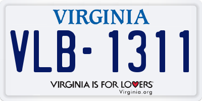 VA license plate VLB1311