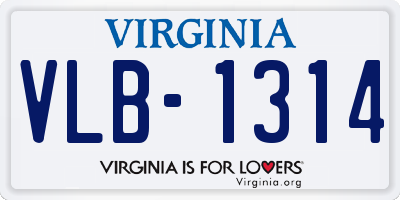 VA license plate VLB1314