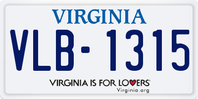 VA license plate VLB1315