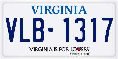 VA license plate VLB1317