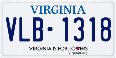 VA license plate VLB1318