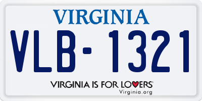 VA license plate VLB1321