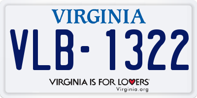 VA license plate VLB1322
