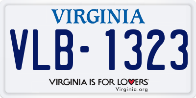 VA license plate VLB1323