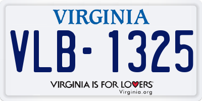 VA license plate VLB1325