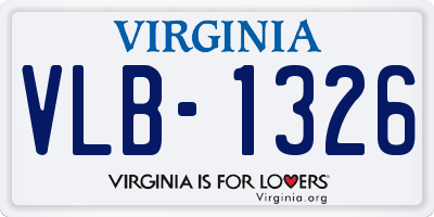 VA license plate VLB1326