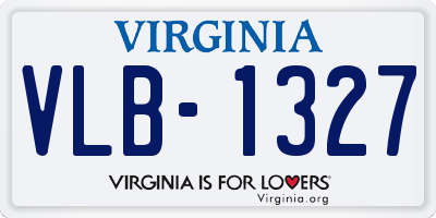 VA license plate VLB1327
