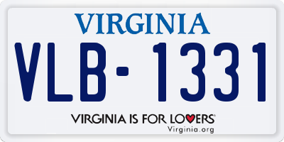 VA license plate VLB1331