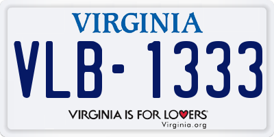 VA license plate VLB1333