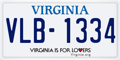 VA license plate VLB1334