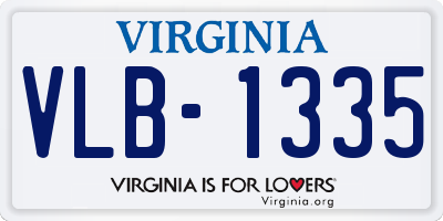 VA license plate VLB1335