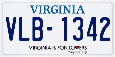 VA license plate VLB1342