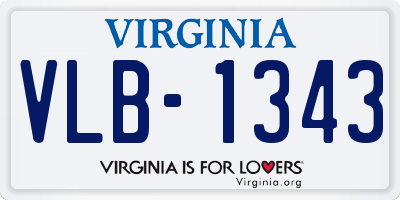 VA license plate VLB1343