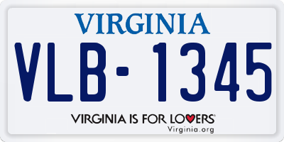 VA license plate VLB1345
