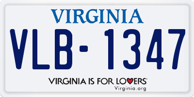 VA license plate VLB1347