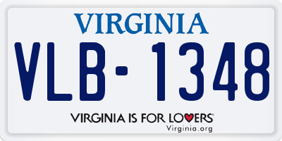 VA license plate VLB1348
