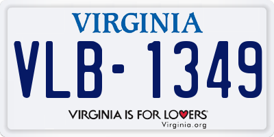 VA license plate VLB1349