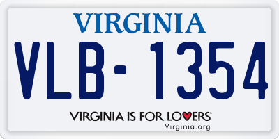 VA license plate VLB1354