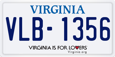 VA license plate VLB1356