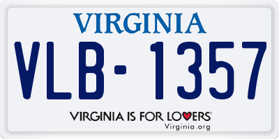 VA license plate VLB1357