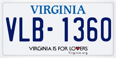 VA license plate VLB1360