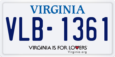 VA license plate VLB1361