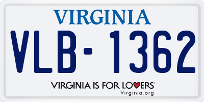 VA license plate VLB1362