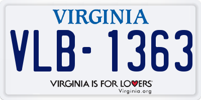 VA license plate VLB1363