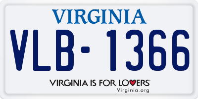 VA license plate VLB1366