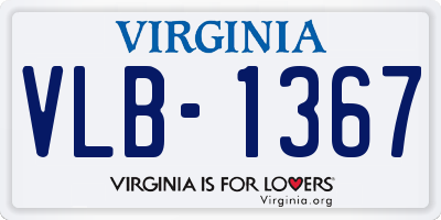 VA license plate VLB1367