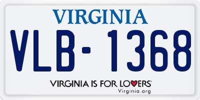 VA license plate VLB1368