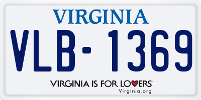 VA license plate VLB1369