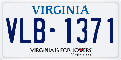 VA license plate VLB1371