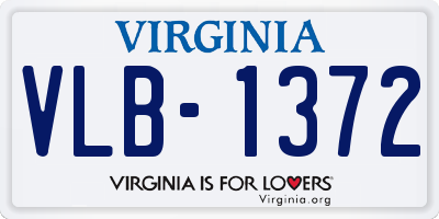 VA license plate VLB1372